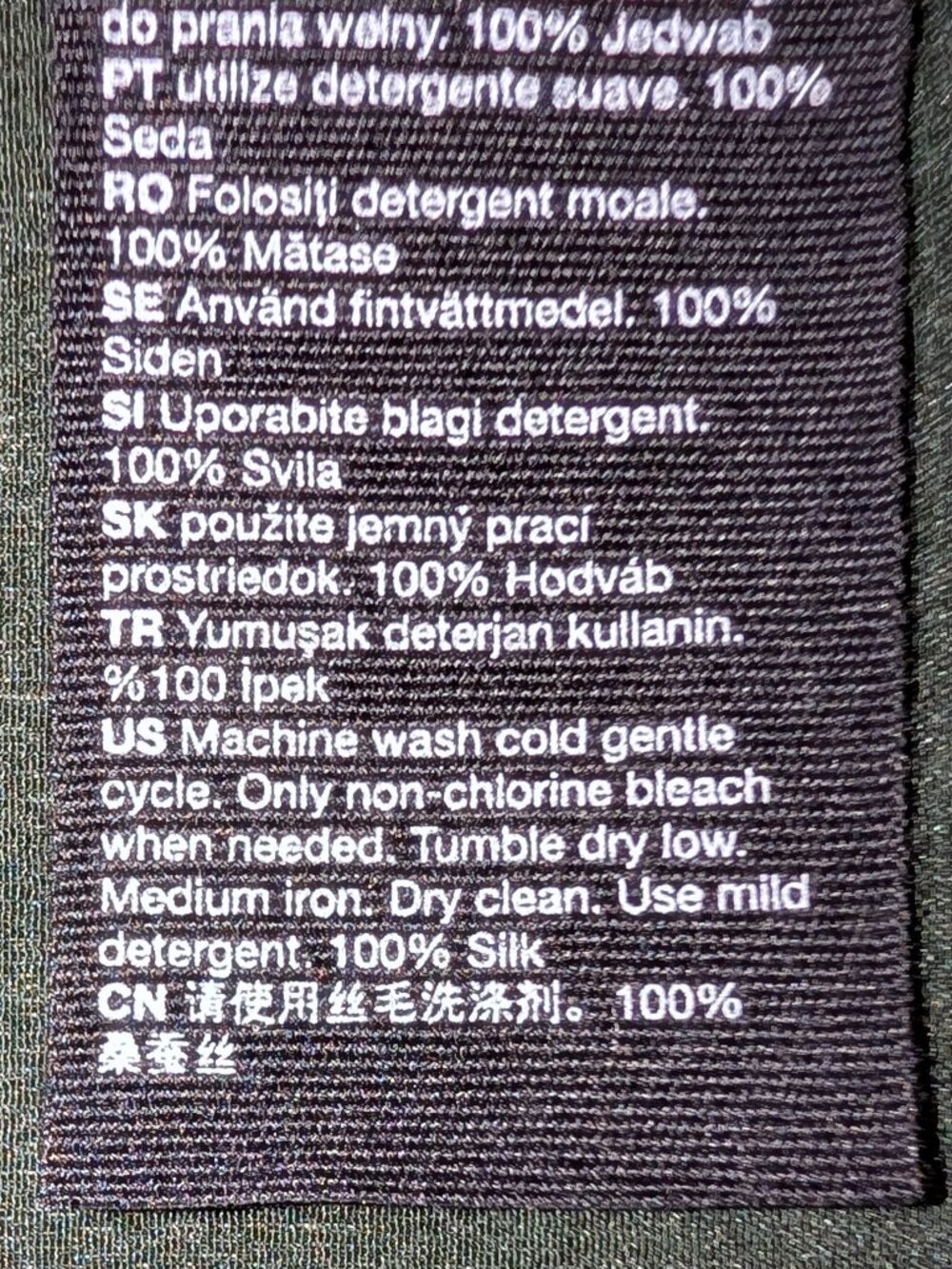 & Other Stories | 100% Silk Straight Fit Blouse Button Down Forest Green Size 8 - Picture 11 of 11